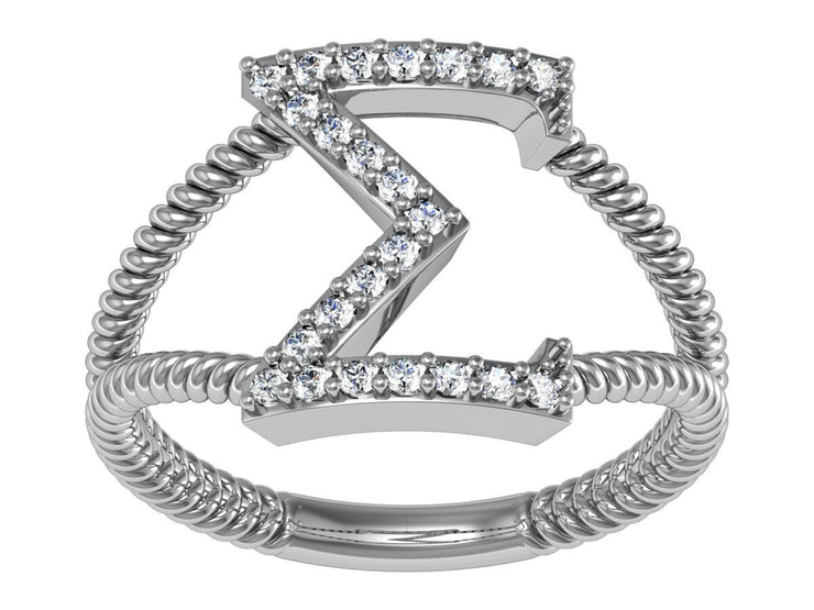 Sigma Gamma Rho Ring - Horizontal Silver (SGR-R003)