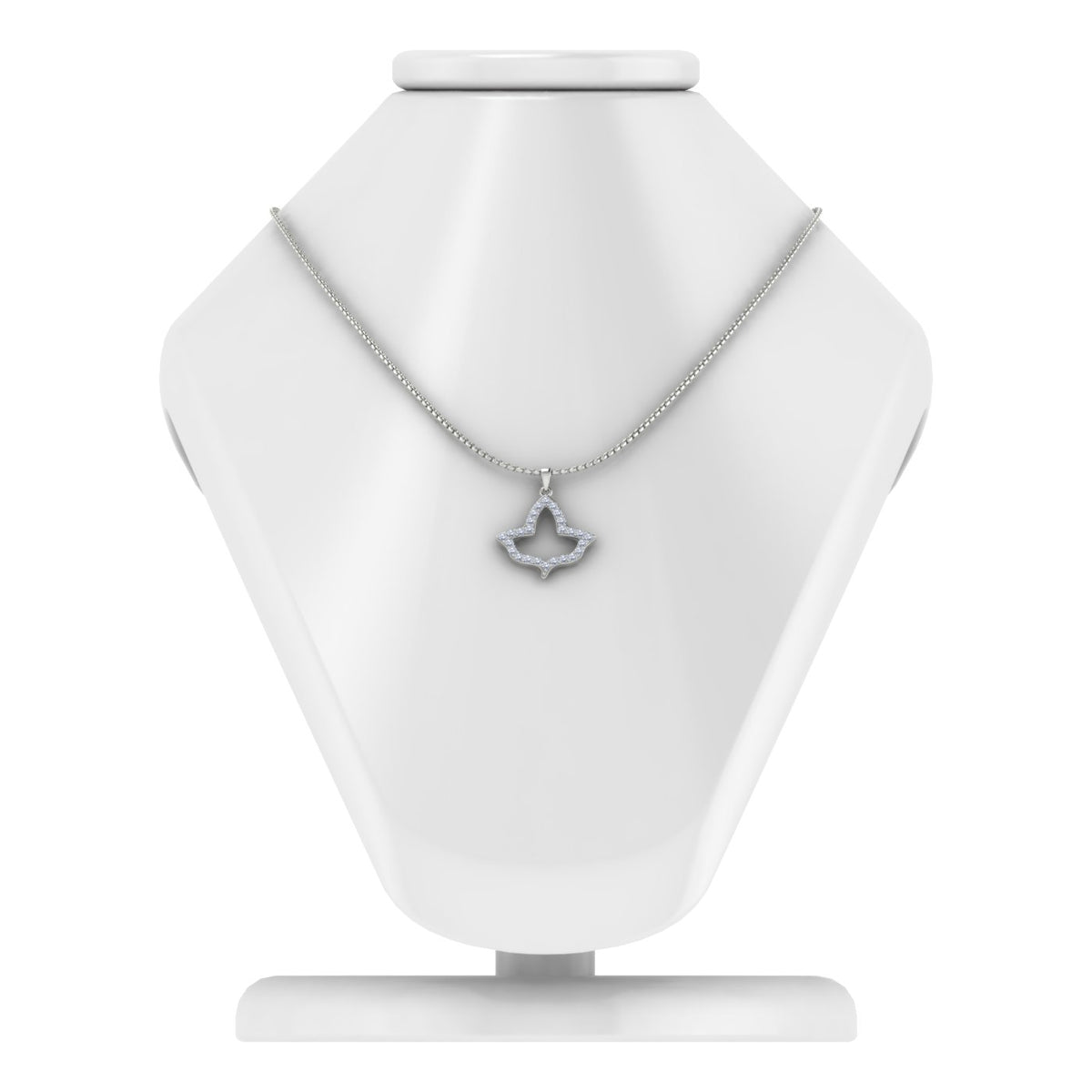 Alpha Kappa Alpha Ivy Leaf Outline Crystal Necklace – Sterling