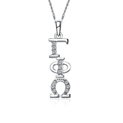 Gamma Phi Omega Necklace - Vertical Design, Sterling Silver (GPO-P001)