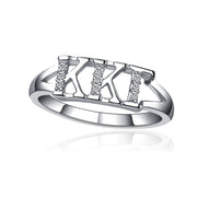 Kappa Kappa Gamma Ring - Horizontal Design, Sterling Silver (KKG-R001)