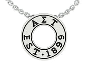 Alpha Sigma Tau Necklace - Eternity Love Design, Sterling Silver (AST-P007)
