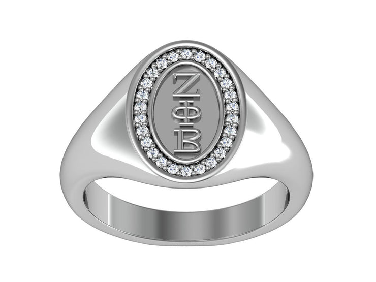 Zeta Phi Beta Sterling Silver Classic Oval Ring - R003