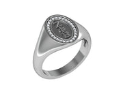 Zeta Phi Beta Sterling Silver Classic Oval Ring - R003