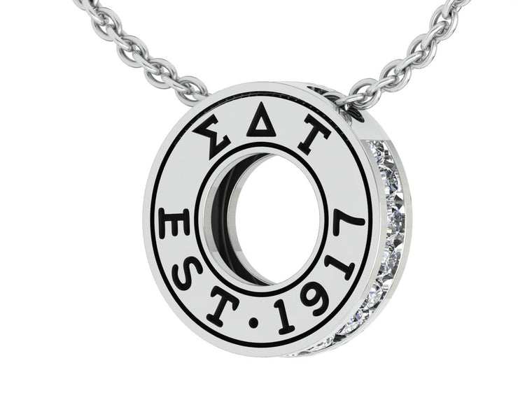 Sigma Delta Tau Lavalier - Eternity Love Design, Sterling Silver (SDT-P006)