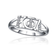 Kappa Phi Lambda Ring - Horizontal Design, Sterling Silver (KPL-R001)