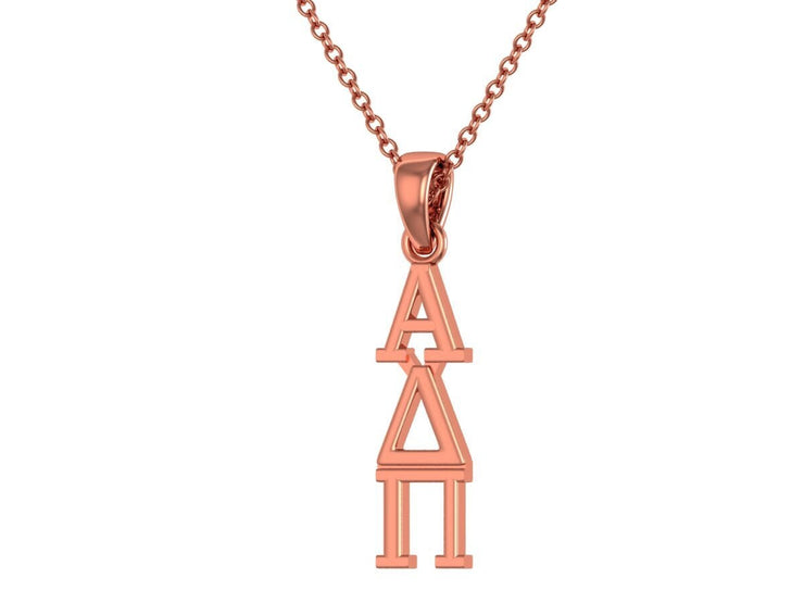 Alpha Delta Pi Necklace, Sterling Silver with Rose Gold Plating / ADPi Necklace / Alphie Lavalier / Big Little Gift / Sorority Jewelry
