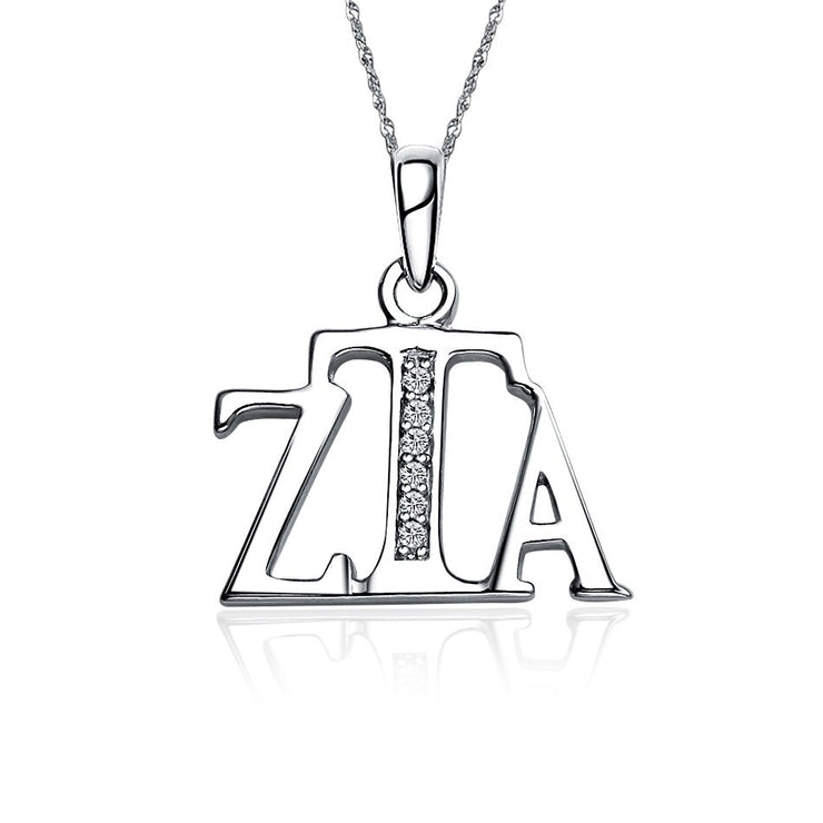Zeta Tau Alpha Necklace - Sterling Silver (ZTA-P003)