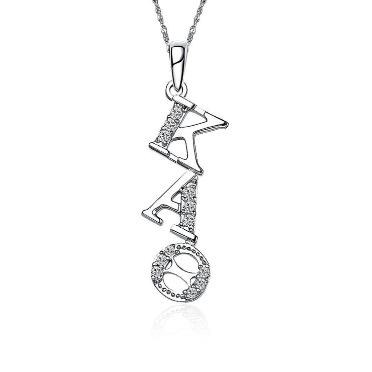 Kappa Alpha Theta Necklace - Sterling Silver (KAT-P002)