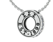 Sigma Sigma Sigma Lavalier - Eternity Love Design, Sterling Silver (SSS-P009)