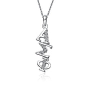 Alpha Sigma Phi Lavalier for Sweetheart - Sterling Silver; with 18" Silver Chain (ASP-P002)