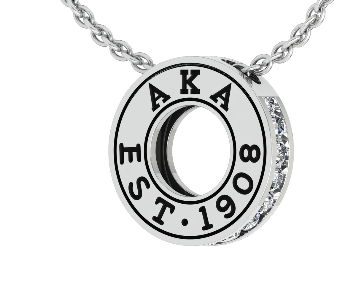 Alpha Kappa Alpha Eternity Love Silver Pendant （P005） King Greek Inc