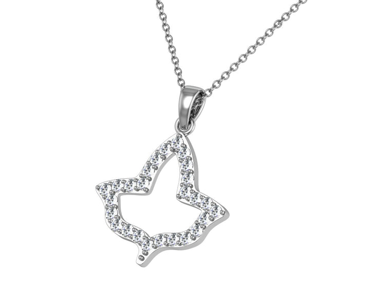 Alpha Kappa Alpha Ivy Leaf Outline Silver Necklace (P014)