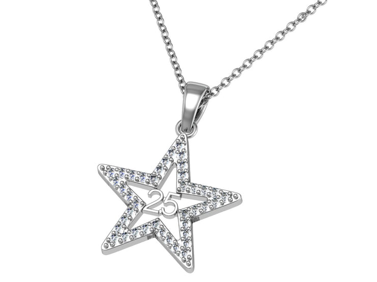 Alpha Kappa Alpha Silver Star Necklace (P017)