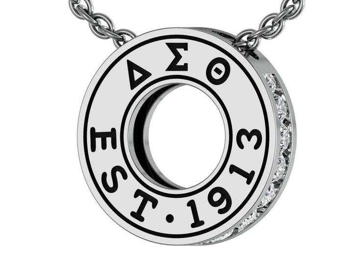 Delta Sigma Theta Sterling Silver Eternity Pendant - P013