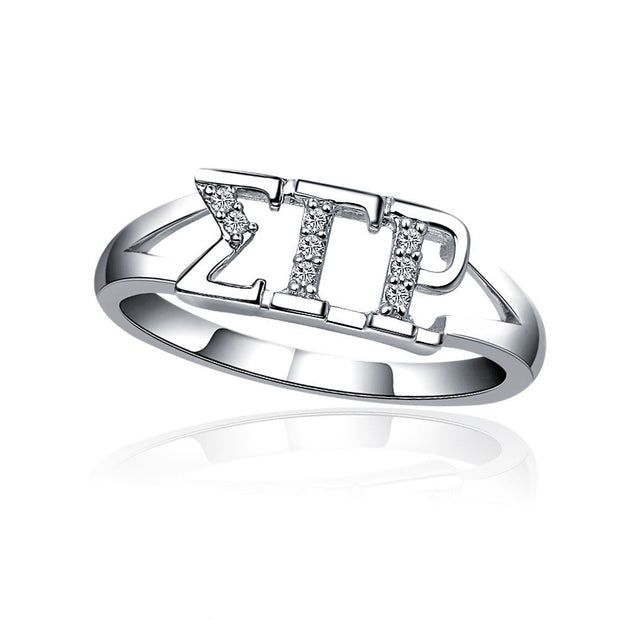 Sigma Gamma Rho Ring - Horizontal Design Sterling Silver (R004)