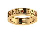 Delta Sigma Theta Sterling Silver Eternity Ring with Yellow Gold Plating - R007