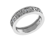 Delta Sigma Theta Sterling Silver Eternity Ring with white Crystal - R011