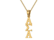 Alpha Sigma Alpha Pendant, Sterling Silver with Yellow Gold Plating