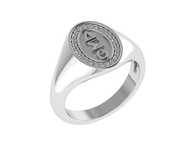 Delta Sigma Theta Sterling Silver Classic Oval Ring (R006)