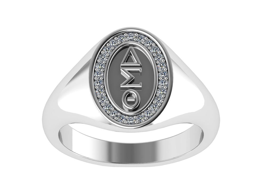 Delta Sigma Theta Sterling Silver Classic Oval Ring (R006)