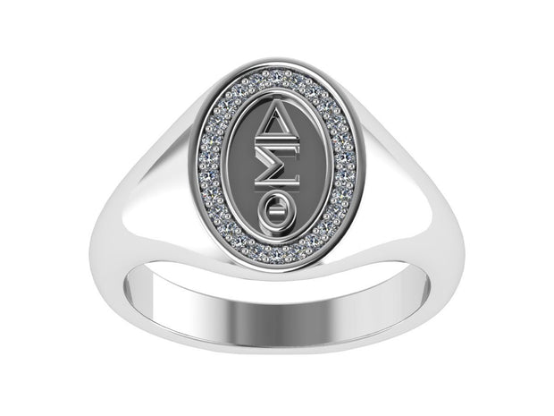 Delta Sigma Theta Sterling Silver Classic Oval Ring (R006)