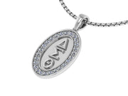 Delta Sigma Theta Oval Shape Sterling Silver Pendant - P016