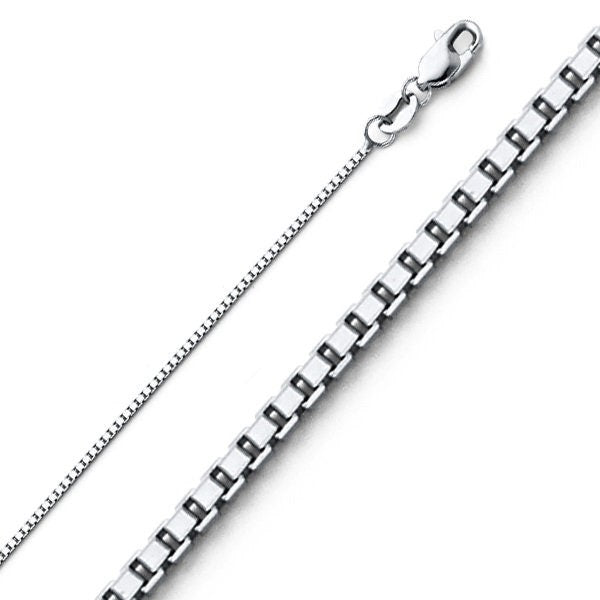 Sterling Silver Chain with White Gold plating -