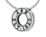 Zeta Phi Beta Necklace - Eternity Love Design, Sterling Silver (ZPB-P005)