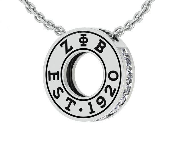 Zeta Phi Beta Necklace - Eternity Love Design, Sterling Silver (P005)
