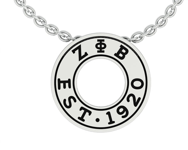 Zeta Phi Beta Necklace - Eternity Love Design, Sterling Silver (P005)