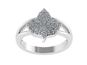 Ivy Design with Iced Out Crystal Sterling Silver Ring (R012)