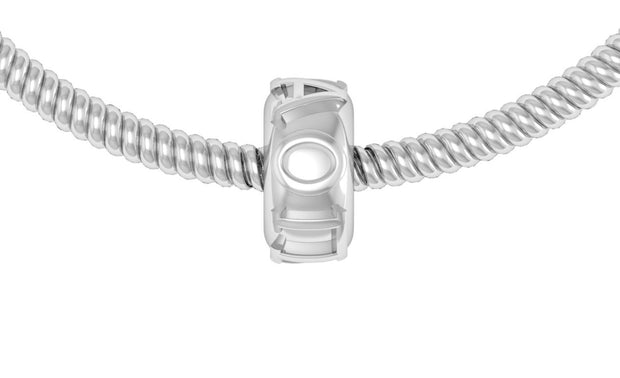 Alpha Omicron Pi Bead - Sterling Silver (P012)