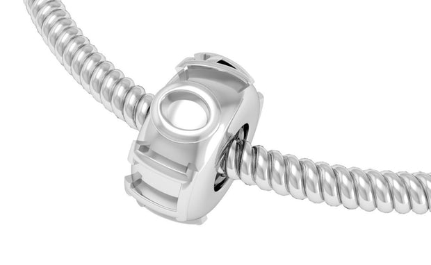 Alpha Omicron Pi Bead - Sterling Silver (P012)
