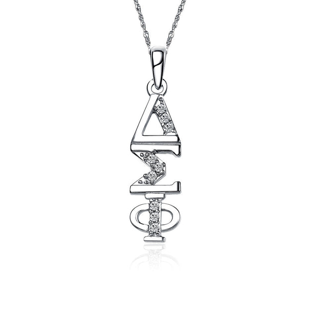 Delta Sigma Phi Lavalier for Sweetheart with 18" Silver Chain, Sterling Silver (P001)