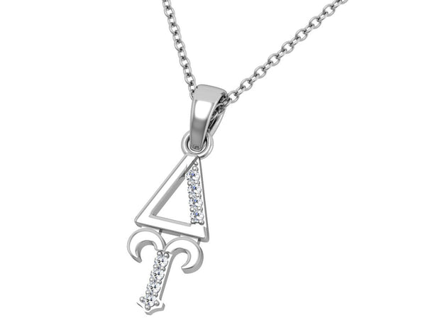 Delta Upsilon Lavalier for Sweetheart - Sterling Silver; with 18" Silver Chain (P002)
