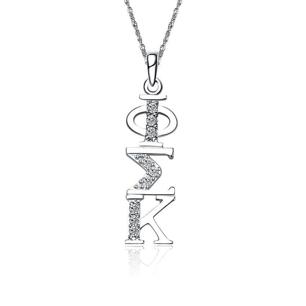 Phi Sigma Kappa Lavalier for Sweetheart - Sterling Silver; with 18" Silver Chain (P001)