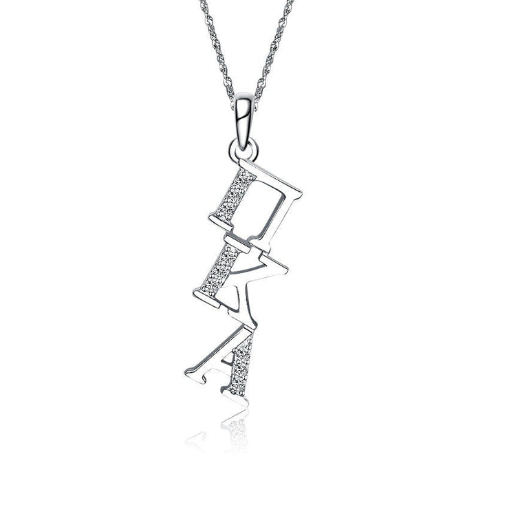 Pi Kappa Alpha Lavalier for Sweetheart - Sterling Silver; with 18" Silver Chain (PKA-P002)