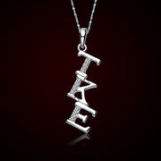 Tau Kappa Epsilon Lavalier for Sweetheart - Sterling Silver;  with 18" Silver Chain (TKE-P002)