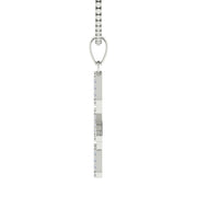 Alpha Kappa Alpha Vertical Silver Necklace (P001)