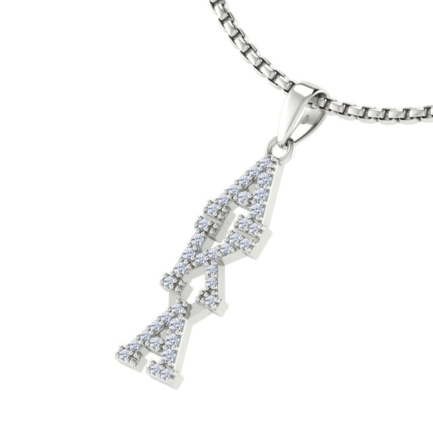 Alpha Kappa Alpha Vertical Silver Necklace (P001)