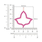 Alpha Kappa Alpha Ivy Leaf Large Rose Gold Plated Silver with Pink Crystal Necklace (P024)