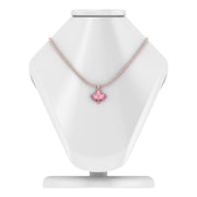 Alpha Kappa Alpha Ivy Leaf Pink Plated and Pink Enamel Silver Necklace (P010)
