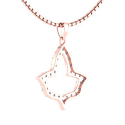 Alpha Kappa Alpha Ivy Leaf Outline Rose Gold Necklace (P015)