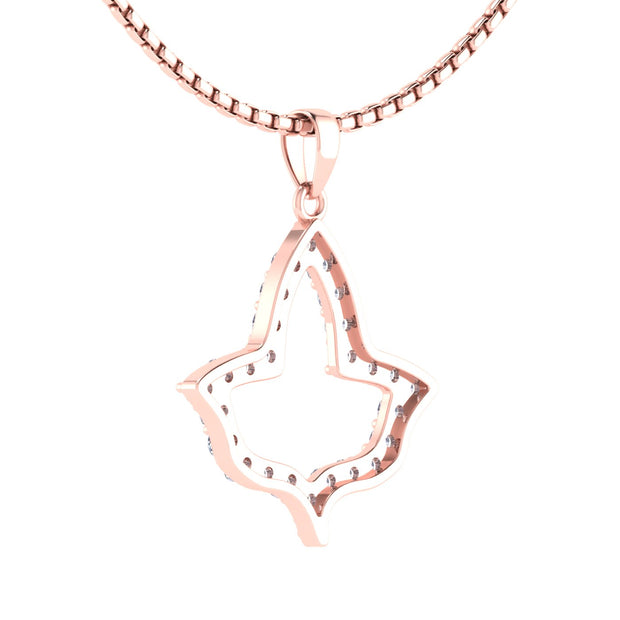 Alpha Kappa Alpha Ivy Leaf Outline Rose Gold Necklace (P015)