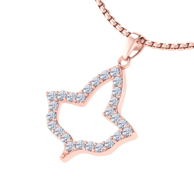 Alpha Kappa Alpha Ivy Leaf Outline Rose Gold Necklace (P015)