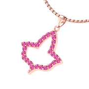 Alpha Kappa Alpha Ivy Leaf Outline Rose Gold Necklace (P016)