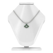Alpha Kappa Alpha Ivy Leaf Outline Sterling Silver with Green Crystal Necklace (P019)
