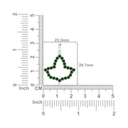 Alpha Kappa Alpha Ivy Leaf Outline Sterling Silver with Green Crystal Necklace (P019)