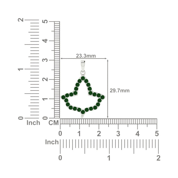 Alpha Kappa Alpha Ivy Leaf Outline Sterling Silver with Green Crystal Necklace (P019)