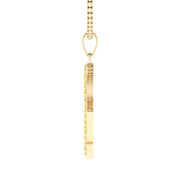 Alpha Kappa Alpha Ivy Leaf Outline Yellow Gold Plated Silver with Yellow Crystal Necklace (P020)
